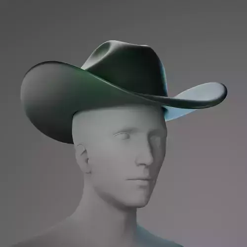 Green Cowboy Hat 3D Model