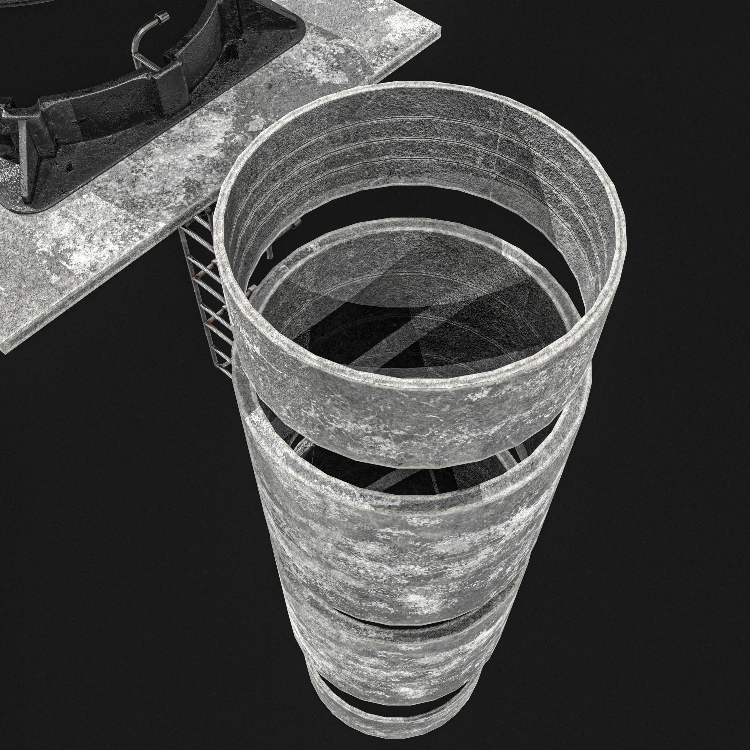 Manhole and Ground Tunnel Low-poly 3D model_8