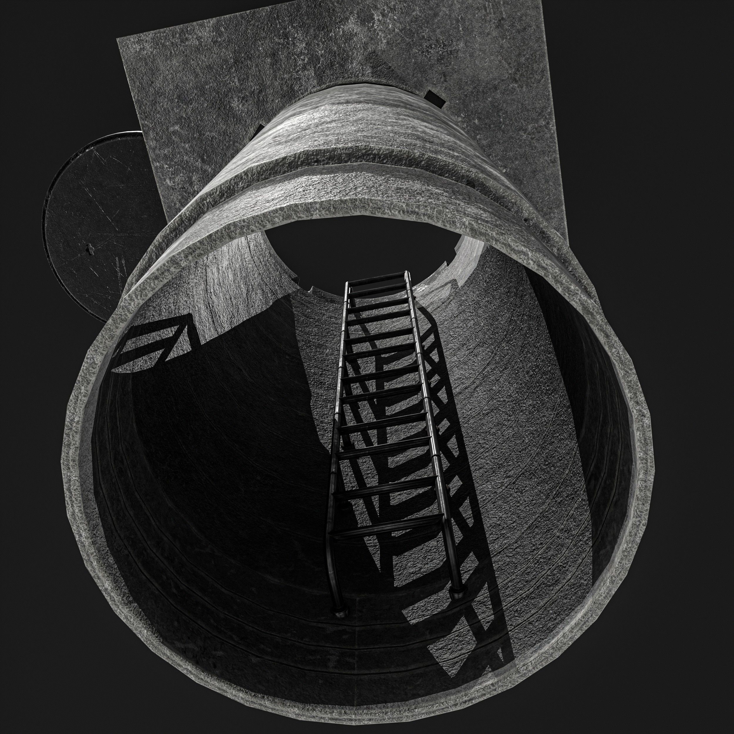 Manhole and Ground Tunnel Low-poly 3D model_15