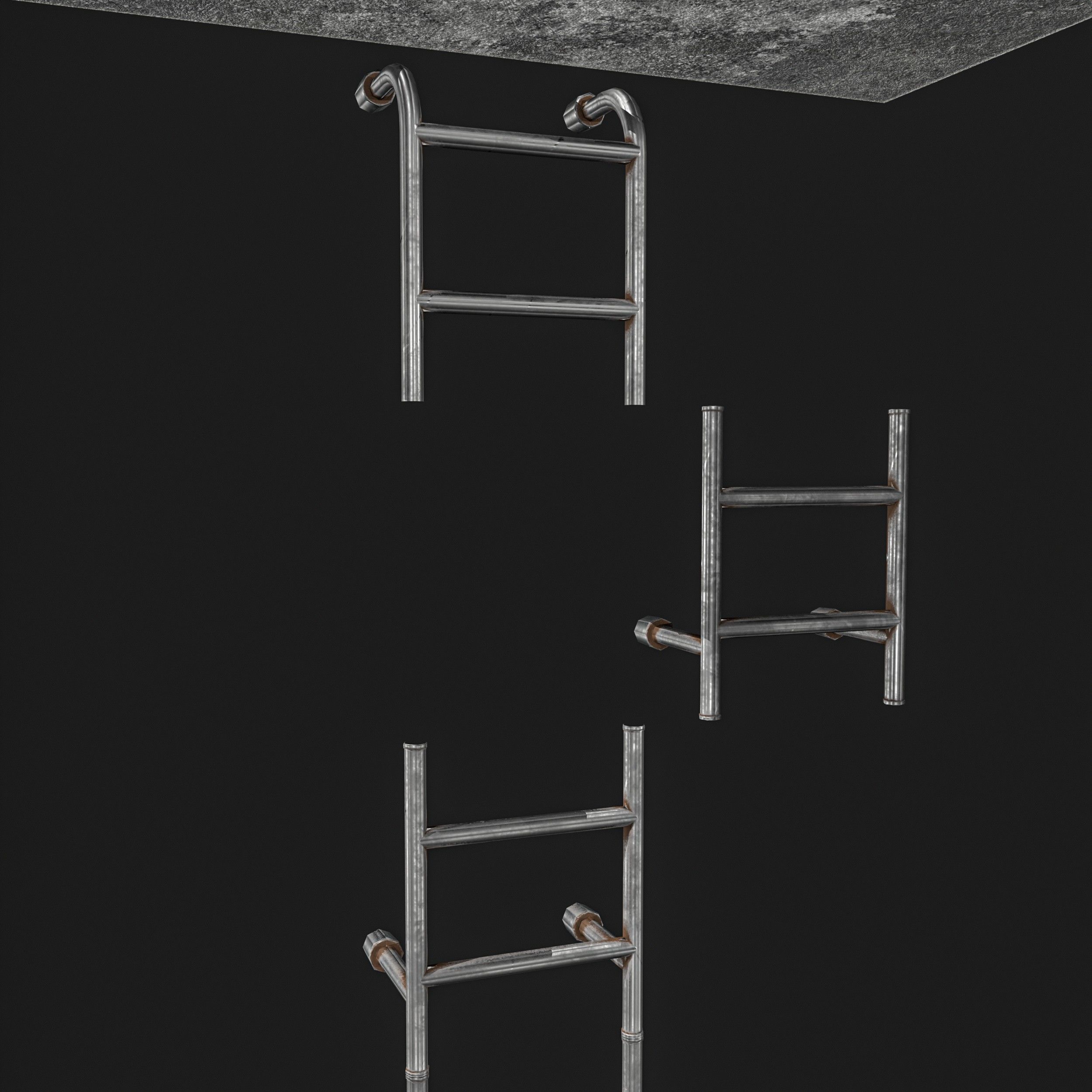 Manhole and Ground Tunnel Low-poly 3D model_13