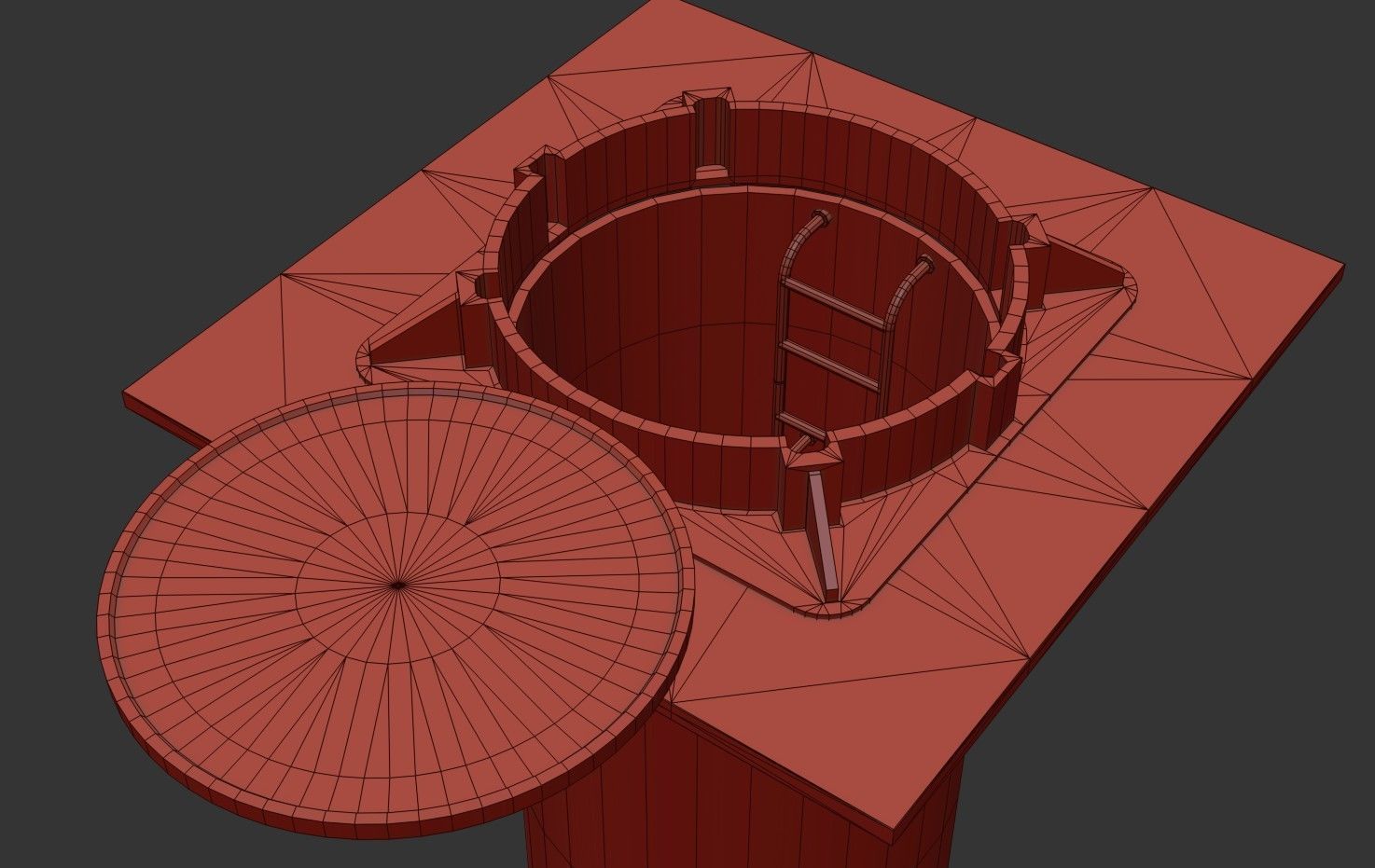 Manhole and Ground Tunnel Low-poly 3D model_27