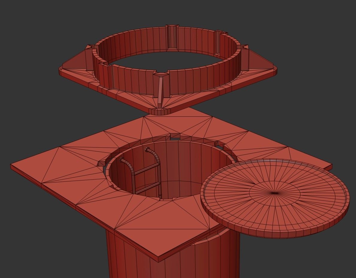 Manhole and Ground Tunnel Low-poly 3D model_26