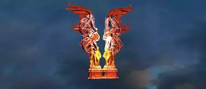 Dantes Inferno corpse dance stone Low-poly 3D model