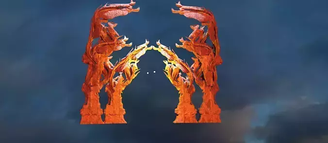 Dantes Inferno Great Dance pillars Kit bash 2  Low-poly 3D model