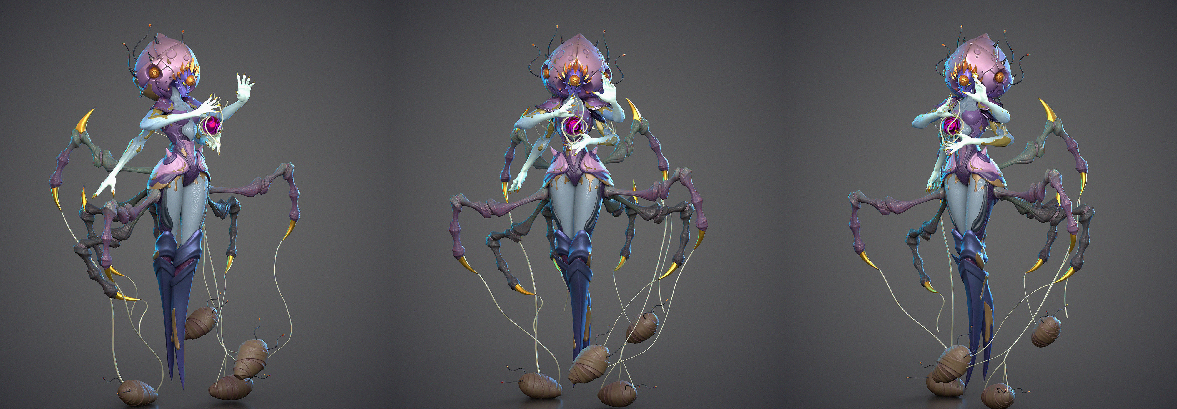 Spider GIrl Low-poly 3D model_5