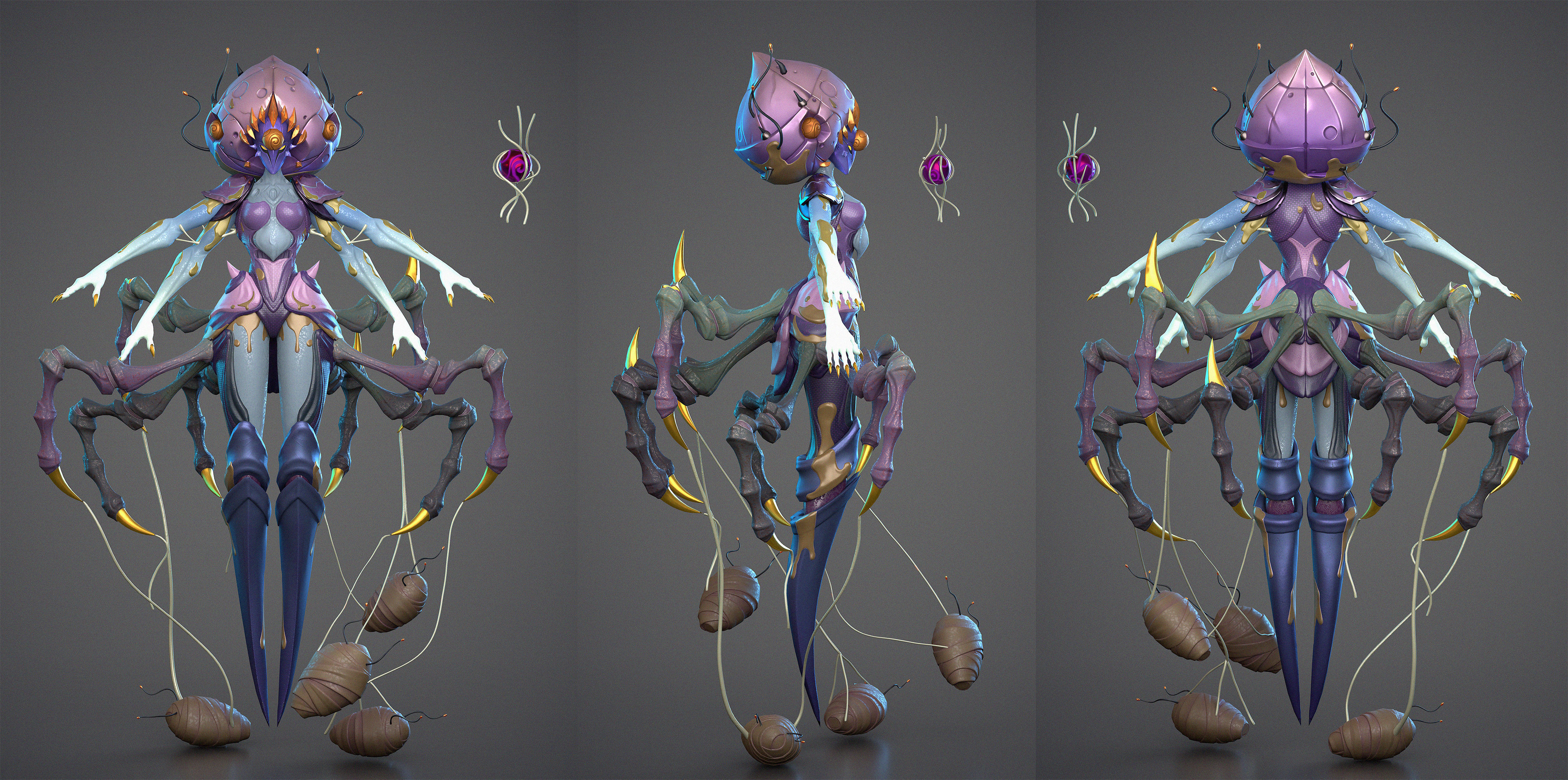 Spider GIrl Low-poly 3D model_2