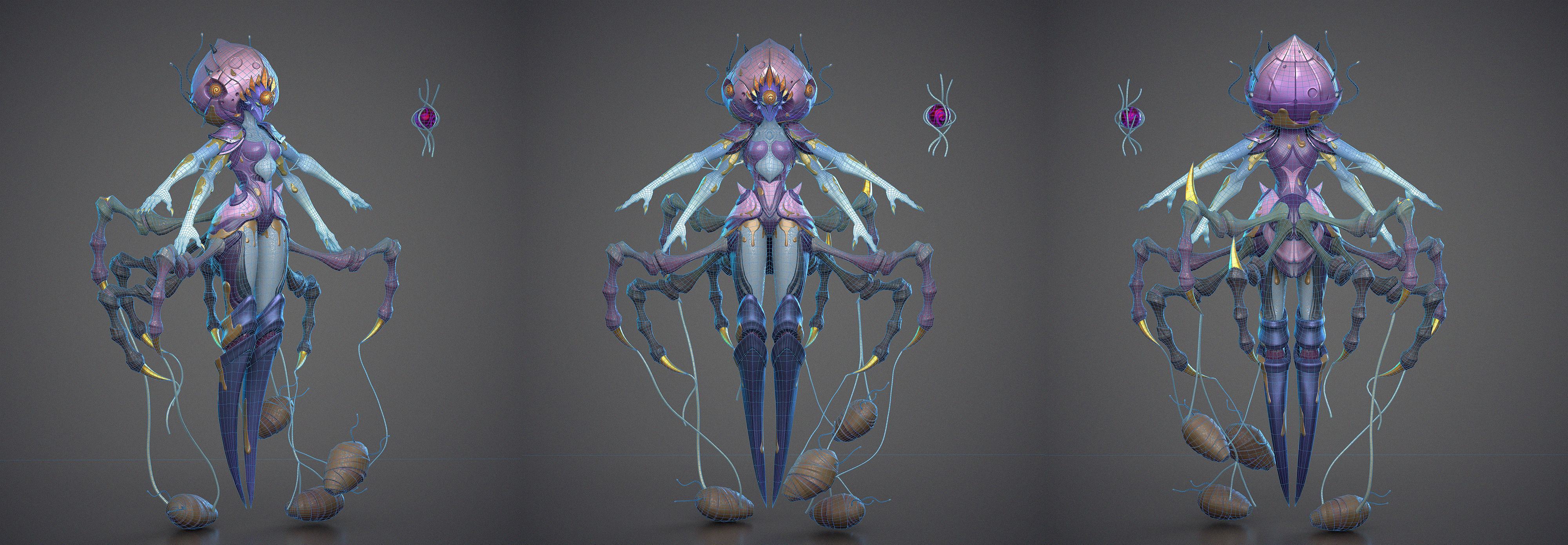 Spider GIrl Low-poly 3D model_4