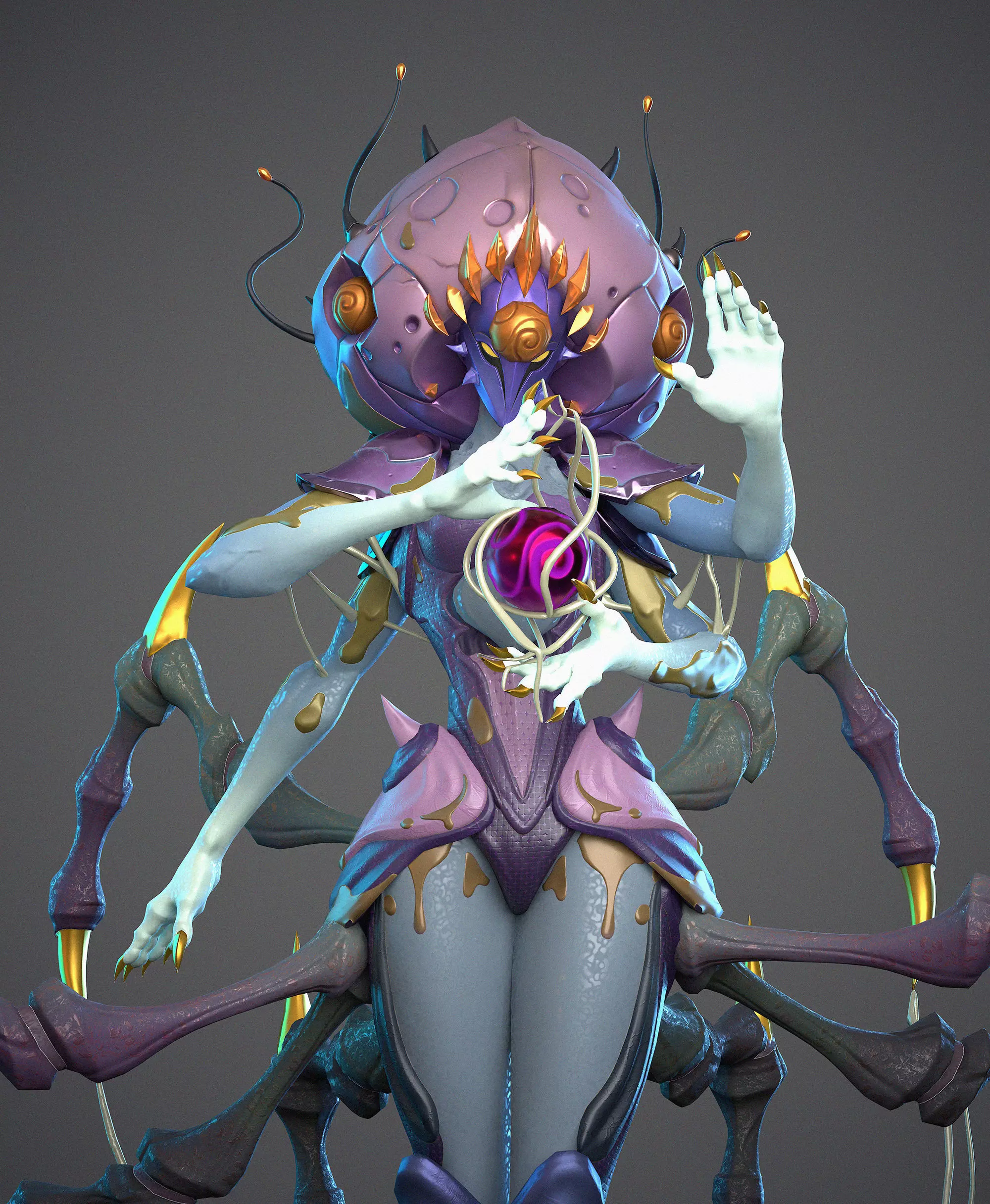 Spider GIrl Low-poly 3D model_0