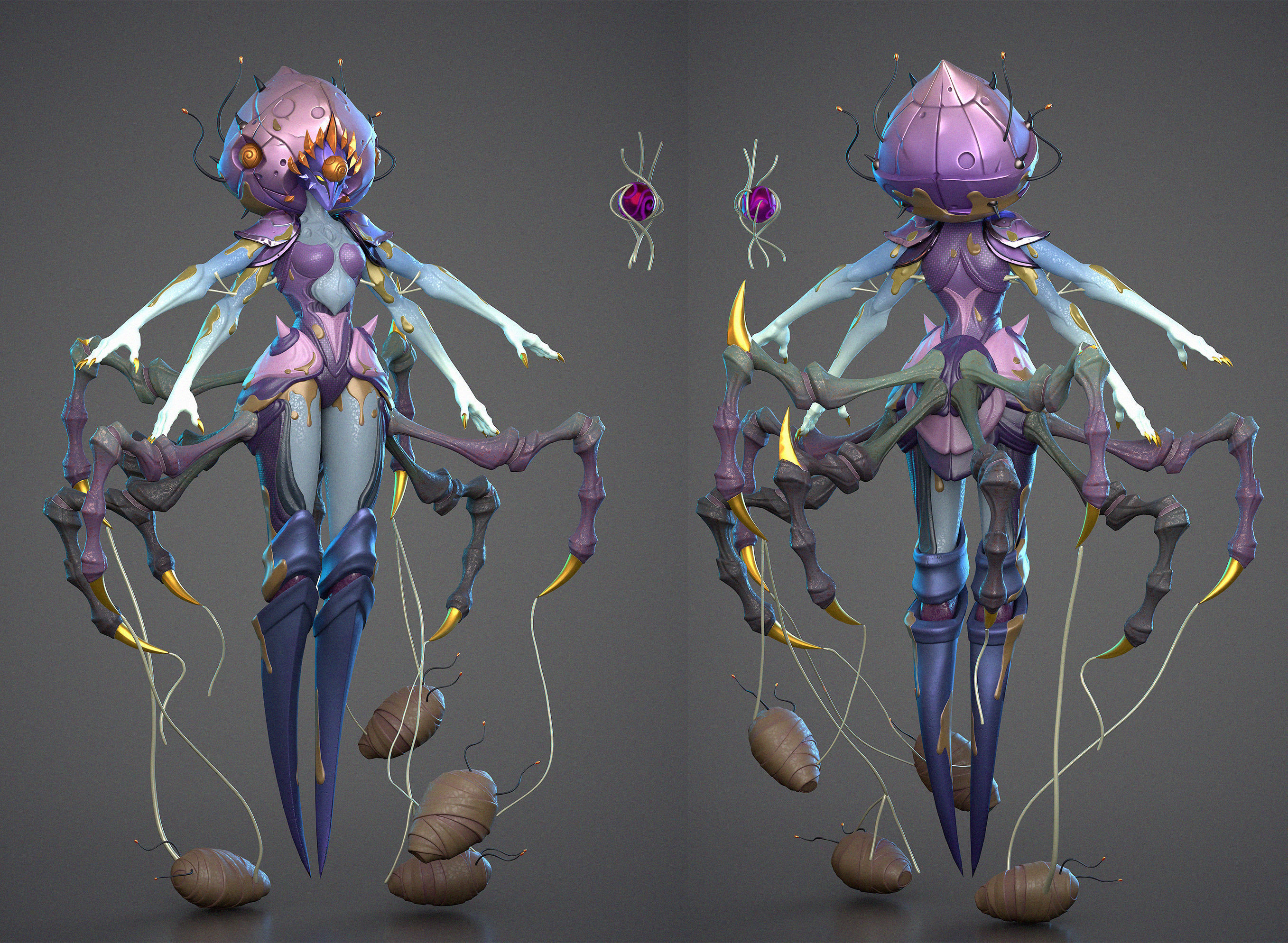 Spider GIrl Low-poly 3D model_3