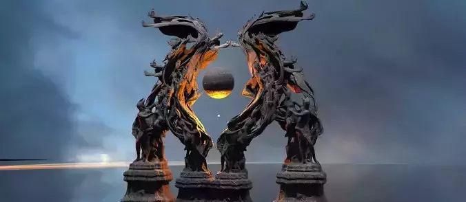 Dantes Inferno Tree Waltz  Low-poly 3D model