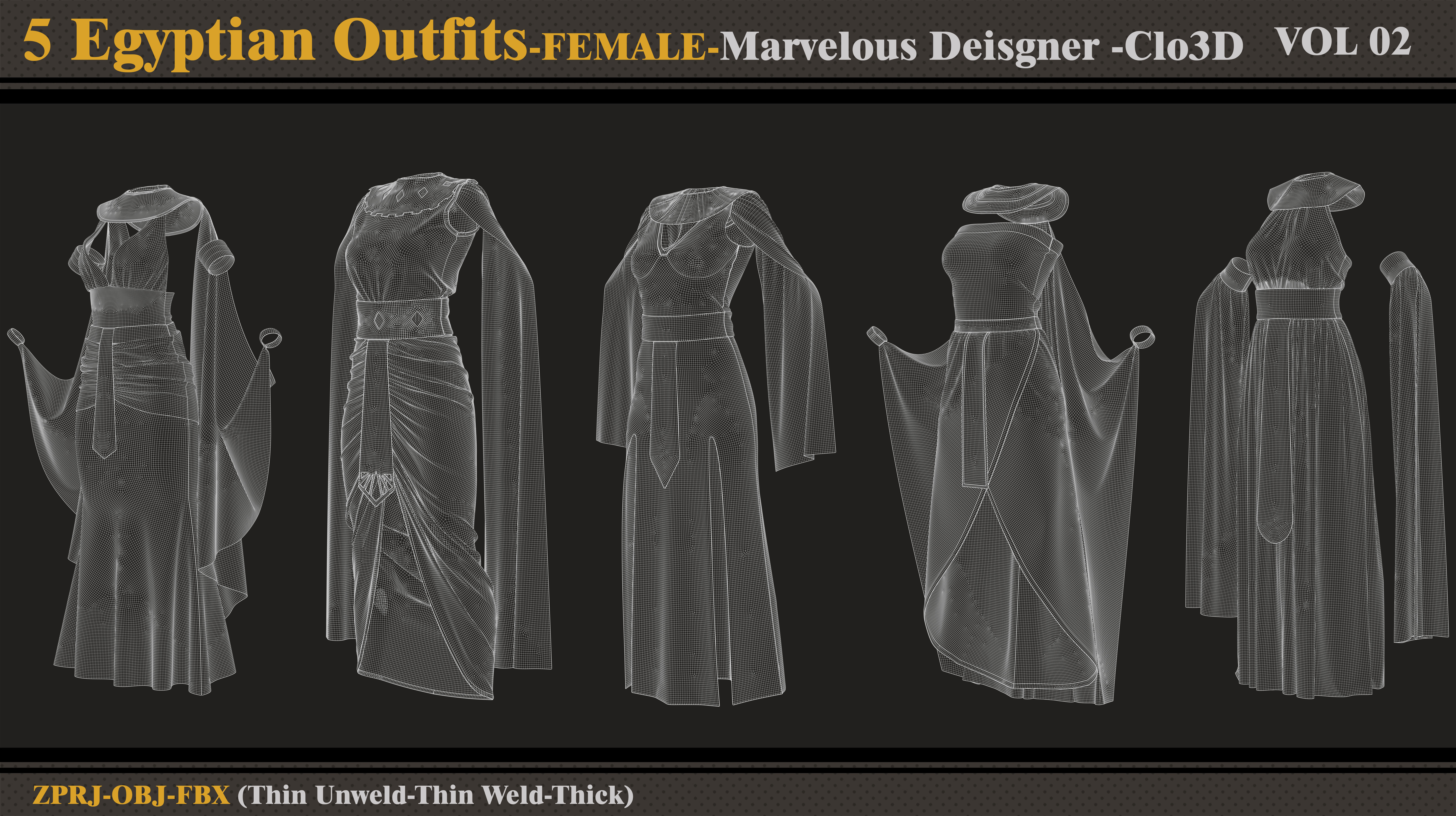 5 Egyptian Outfit-MD-Clo3d-ZPRJ-OBJ-FBX 3D model_6