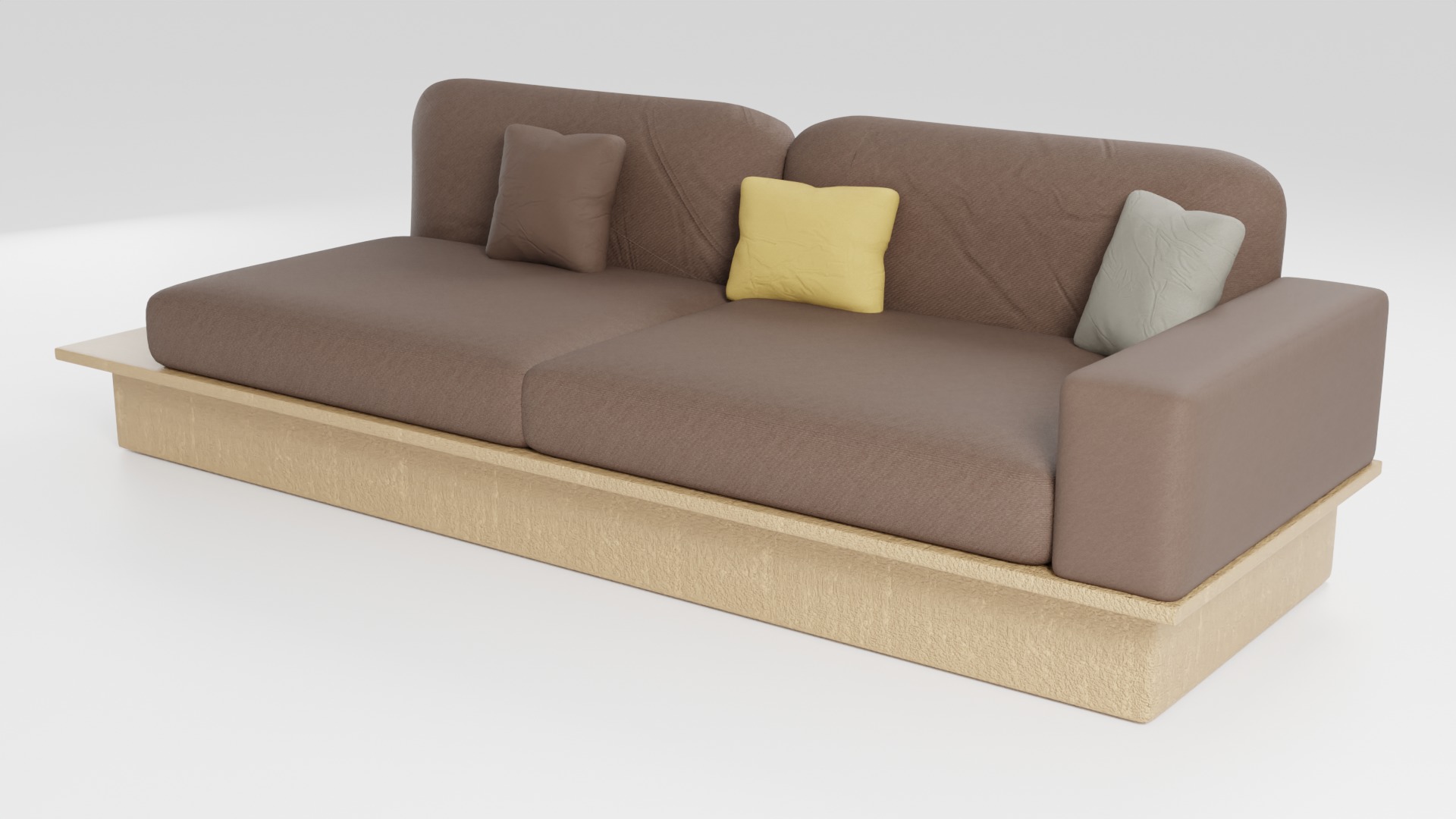 Small sofa in brown tones in a modern style 3D model_4