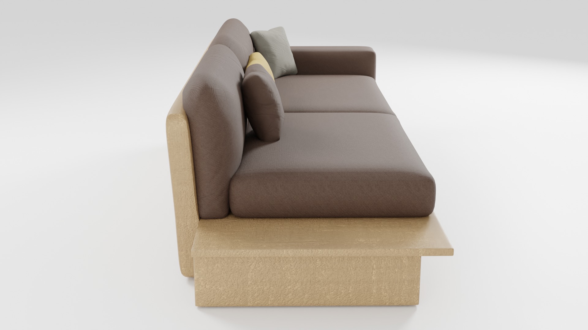 Small sofa in brown tones in a modern style 3D model_1