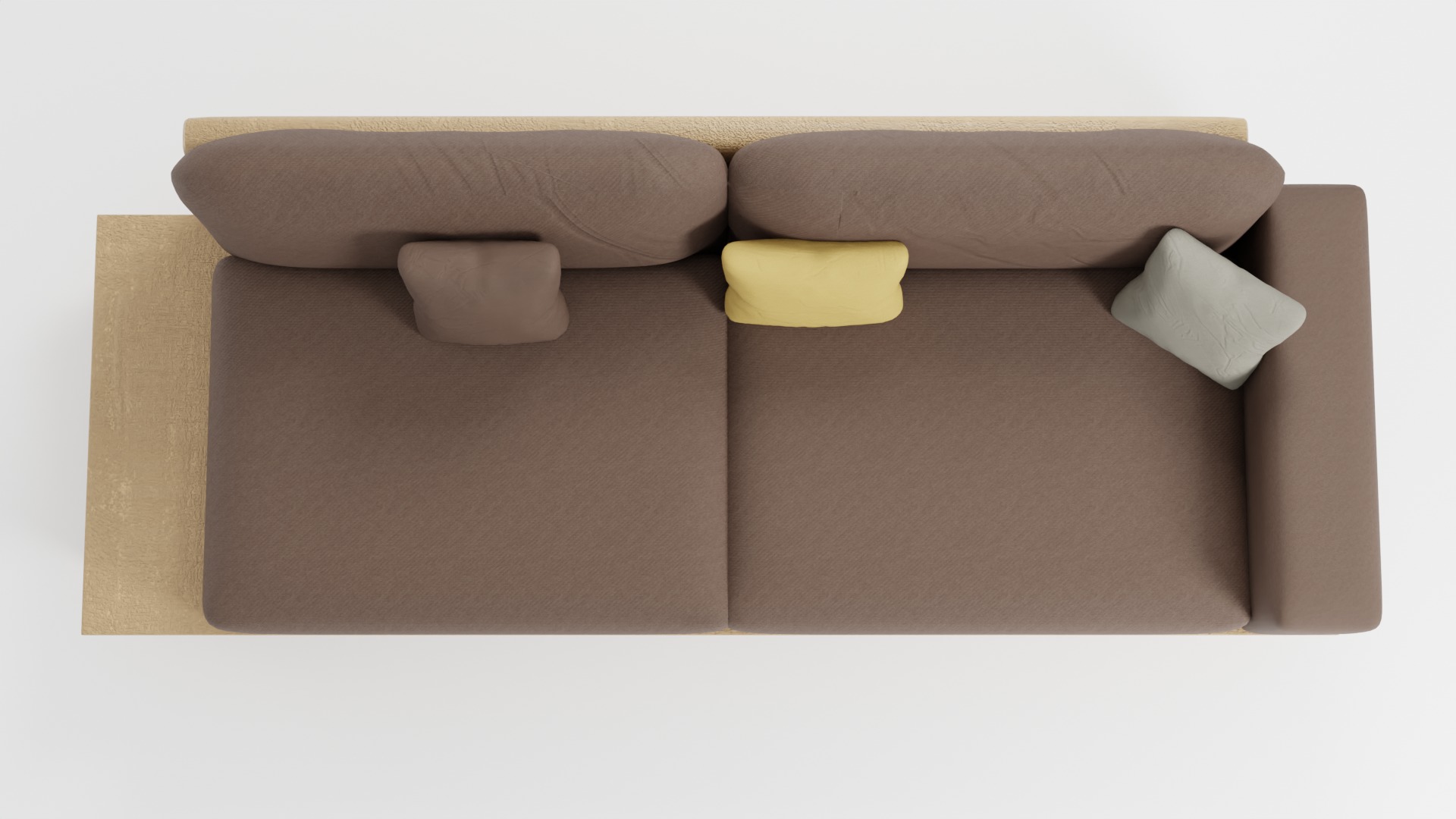Small sofa in brown tones in a modern style 3D model_5