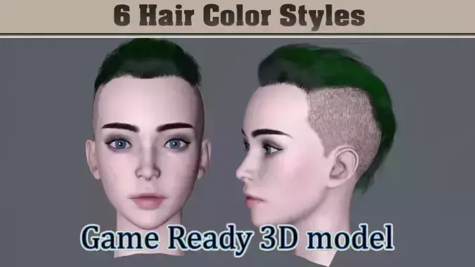 Female Head and Hair 03