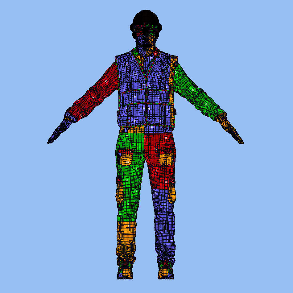 T-Pose Rigged Construction Worker 3D model_9