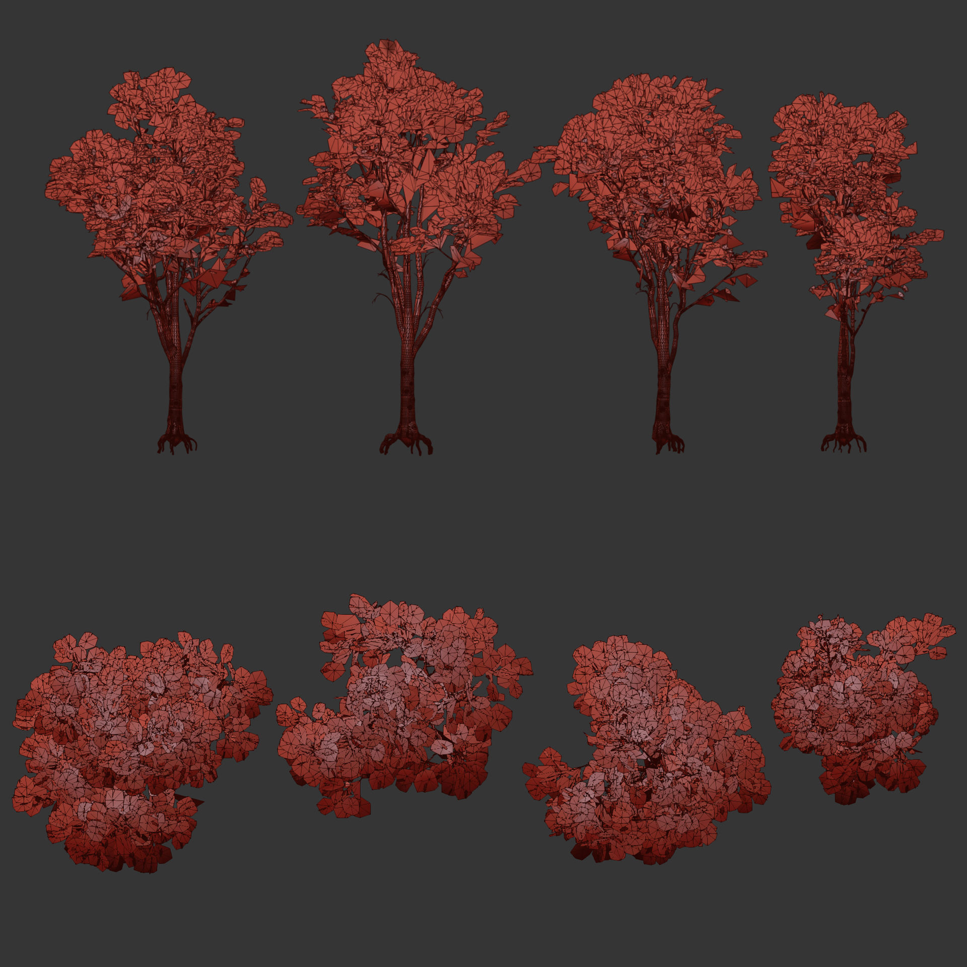 Oak trees 3d models collection vol 2 Blender 3D model_4