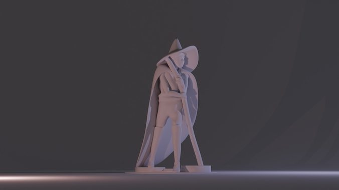 Scared Mage Miniature for 3D-Printing 3D print model