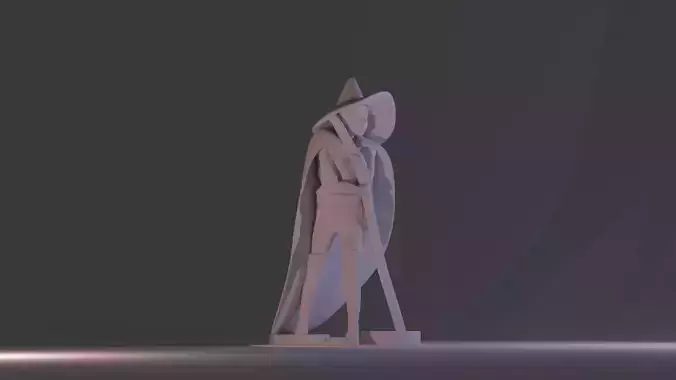 Scared Mage Miniature for 3D-Printing 3D print model