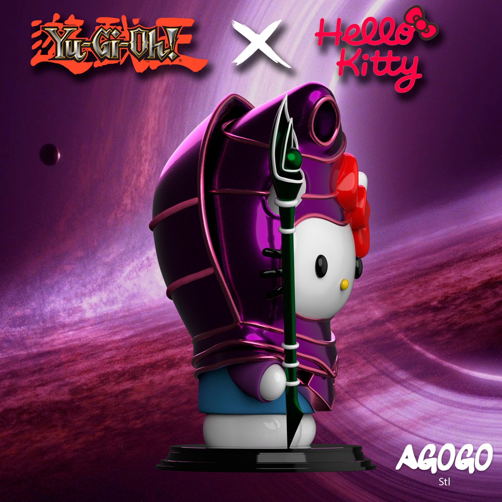 HELLO KITTY X DARK MAGICIAN 3D print model_2