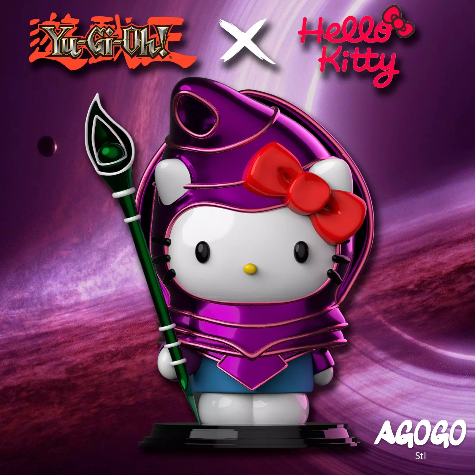 HELLO KITTY X DARK MAGICIAN 3D print model_0