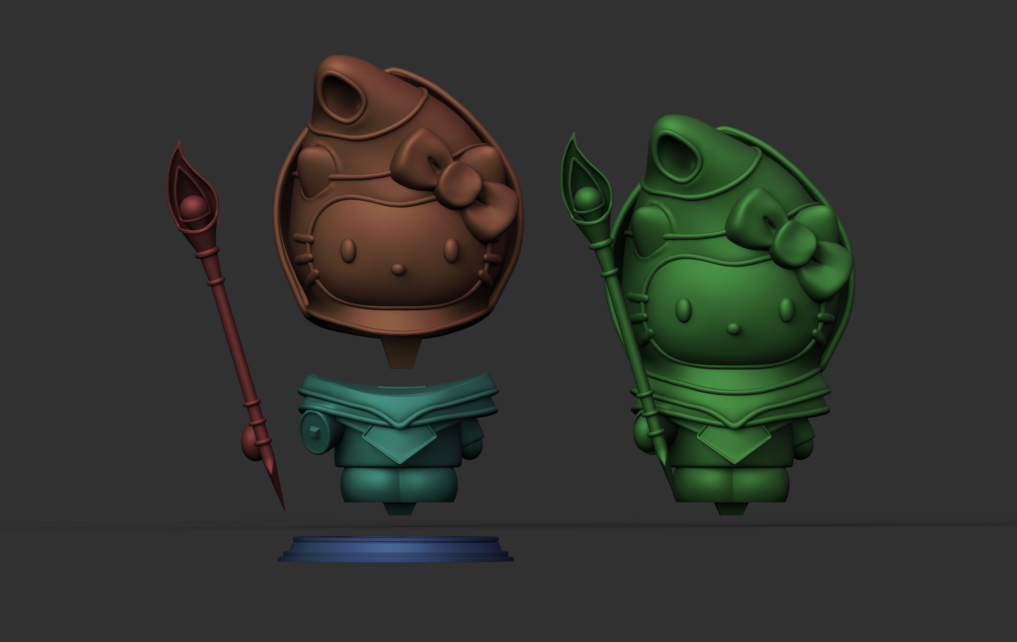 HELLO KITTY X DARK MAGICIAN 3D print model_3