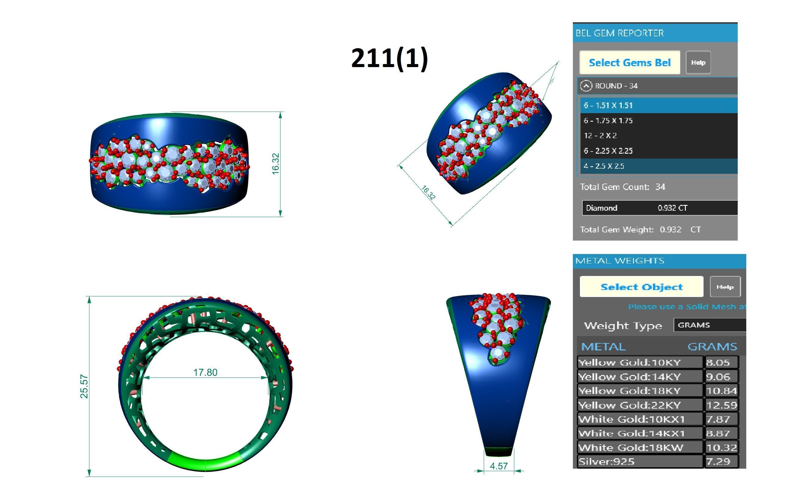 Diamond Cluster High Jewelry Italian Cocktail Ring 3D print model_3