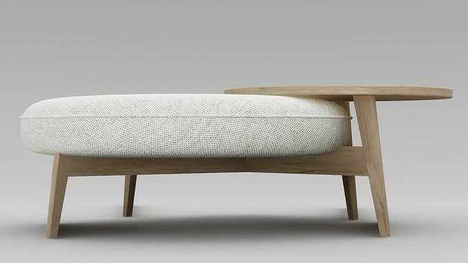 Round Coffee Table with Integrated Stool Free low-poly 3D model