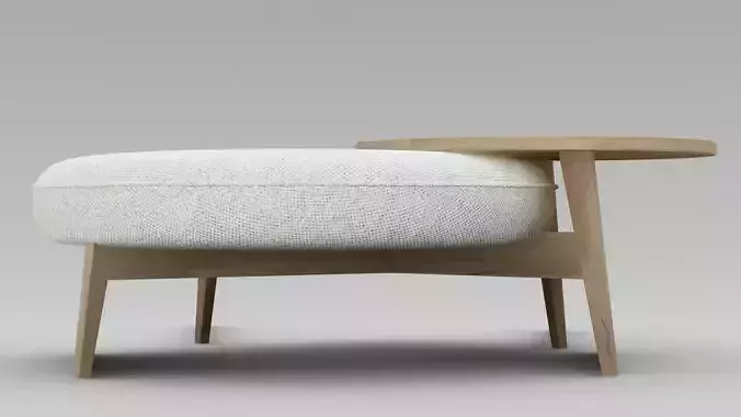 Round Coffee Table with Integrated Stool