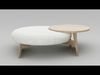 Round Coffee Table with Integrated Stool Free low-poly 3D model_1