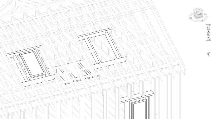 Roof window on an intermediate beam skylight Free low-poly 3D model