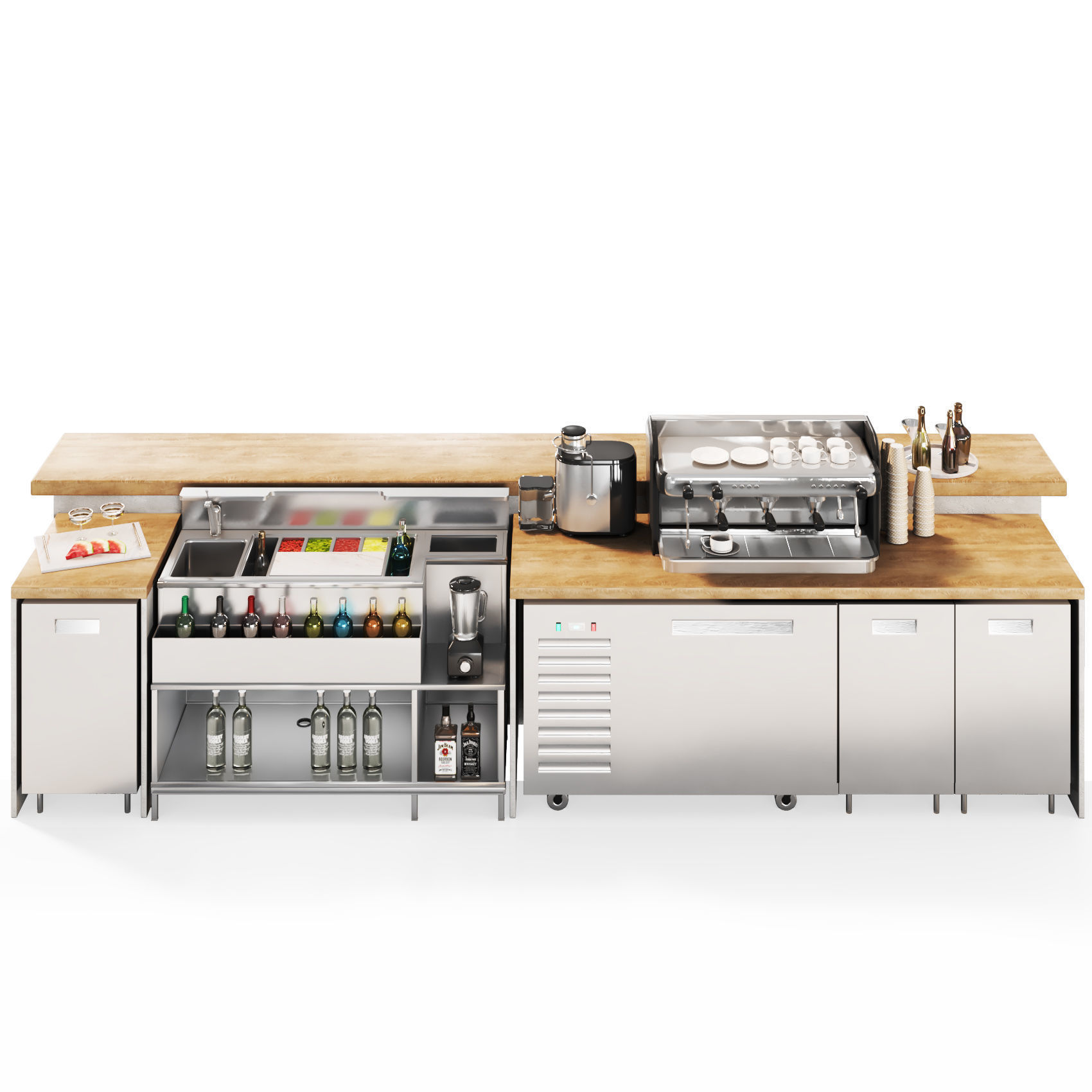 Greek Cafe  boho Low-poly 3D model_2