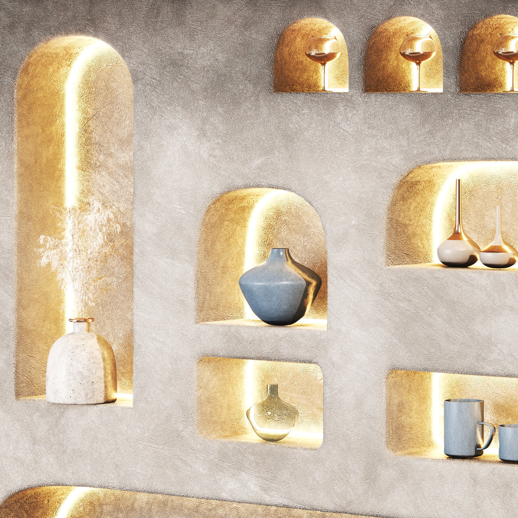 Greek Cafe  boho Low-poly 3D model_8