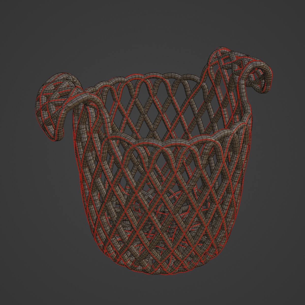 Wicker Basket B 02 3D model_7