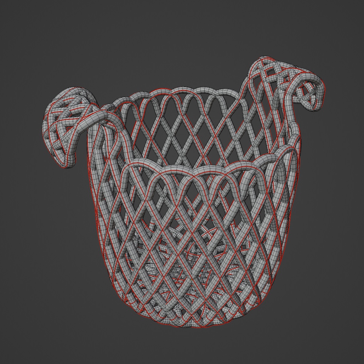Wicker Basket B 02 3D model_9