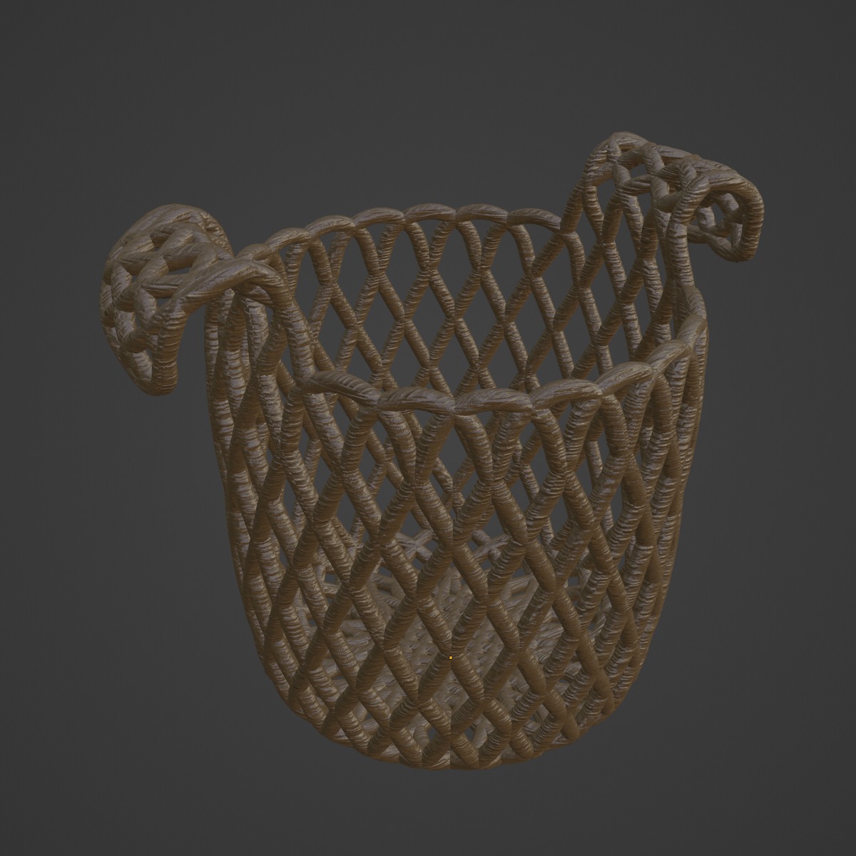 Wicker Basket B 02 3D model_6
