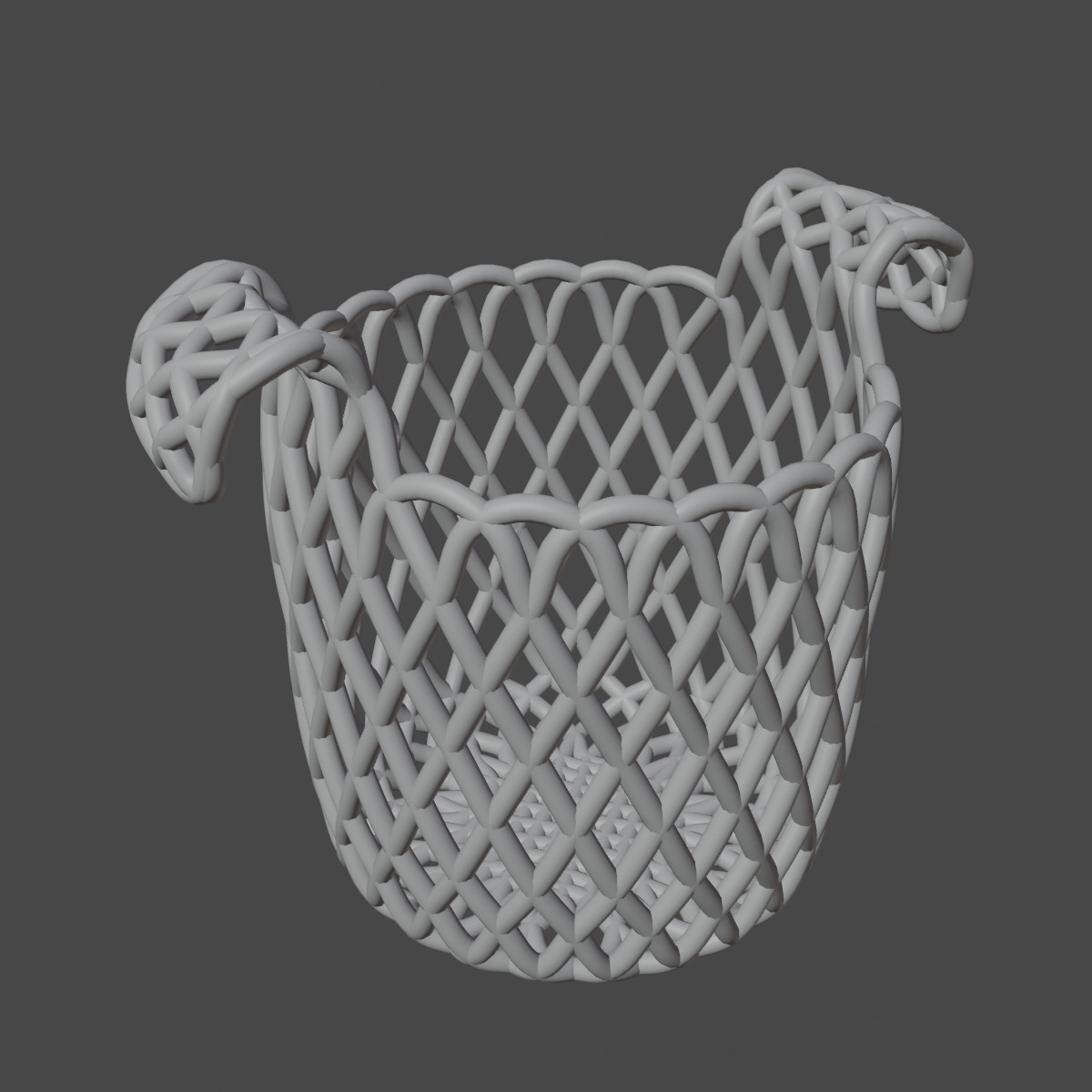 Wicker Basket B 02 3D model_8