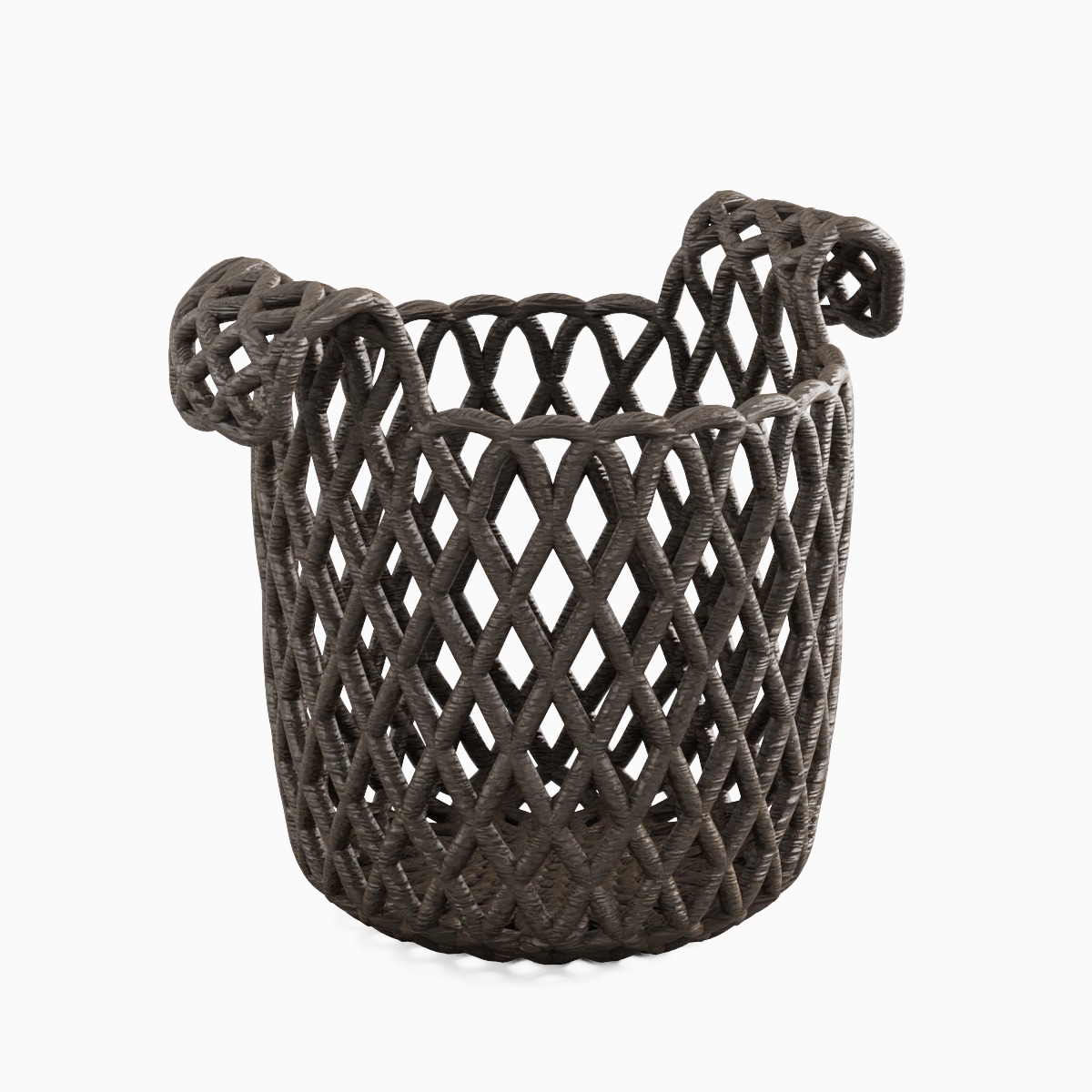 Wicker Basket B 02 3D model_2