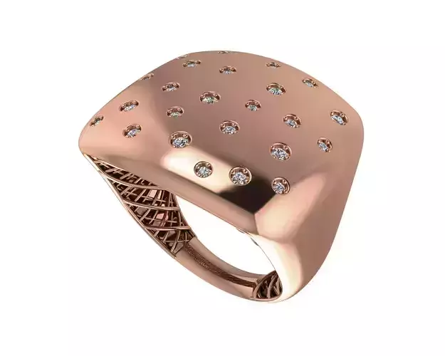 Diamond Star High Jewelry Italian Cocktail Ring