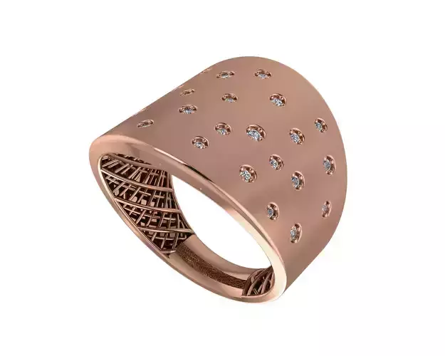 Diamond Star High Jewelry Italian Cocktail Ring 3D print model Diamond Star High Jewelry Italian Cocktail Ring 3D print model