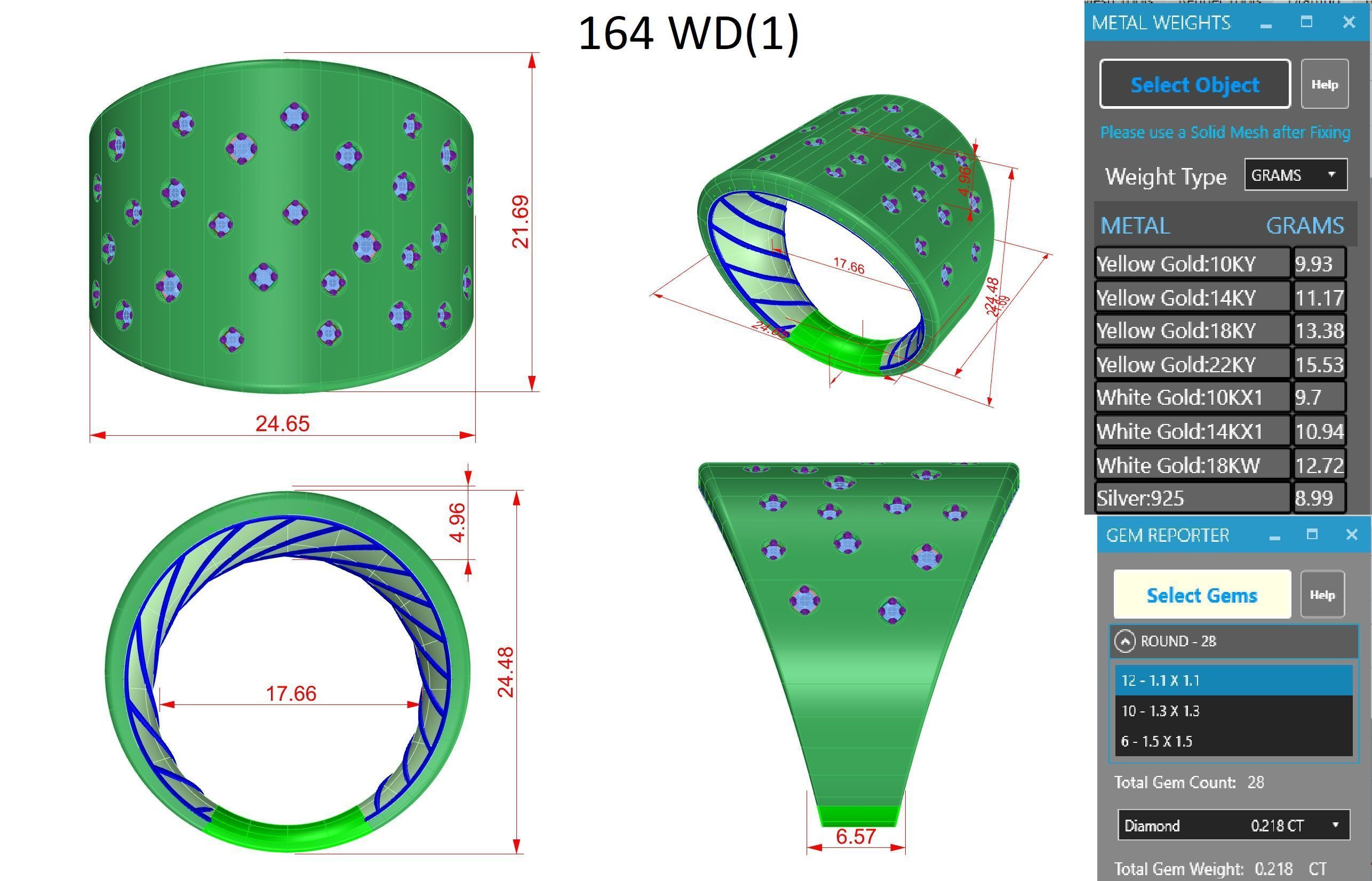 Diamond Star High Jewelry Italian Cocktail Ring 3D print model_3