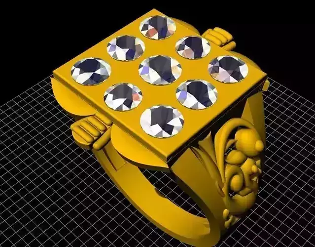 Gents Cluster Ring 3dm file