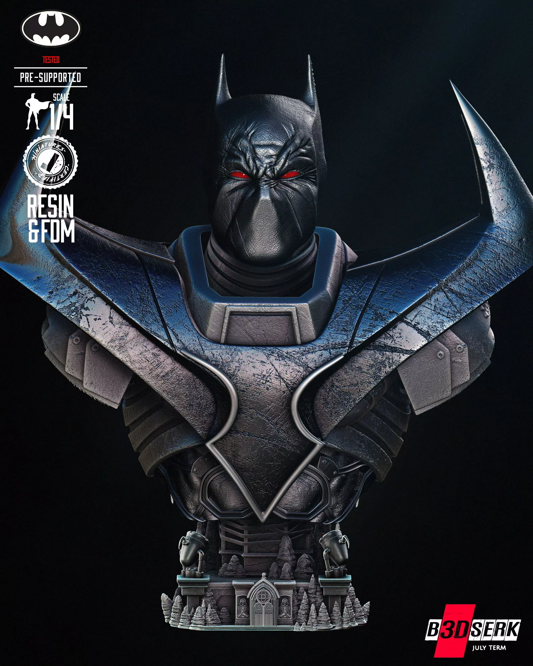 B3DSERK Batman Knightfal Bust 3D print model