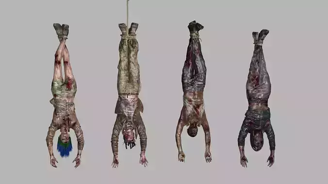 Horror Assets - Human Corpses Pack Low-poly 3D model Low-poly 3D model