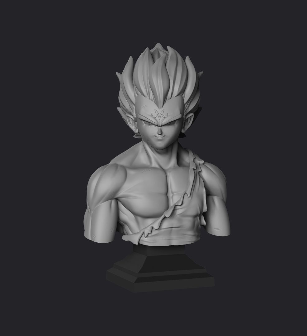 Majin Vegeta Bust 3D print model_1