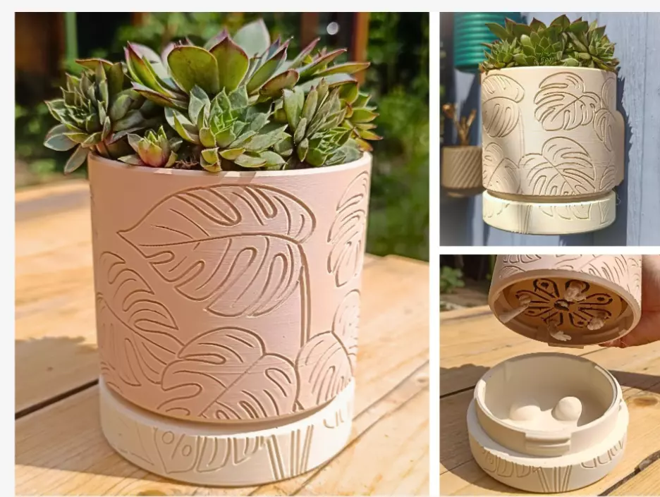 LEAF DESIGN PLANTER Free 3D print model_0