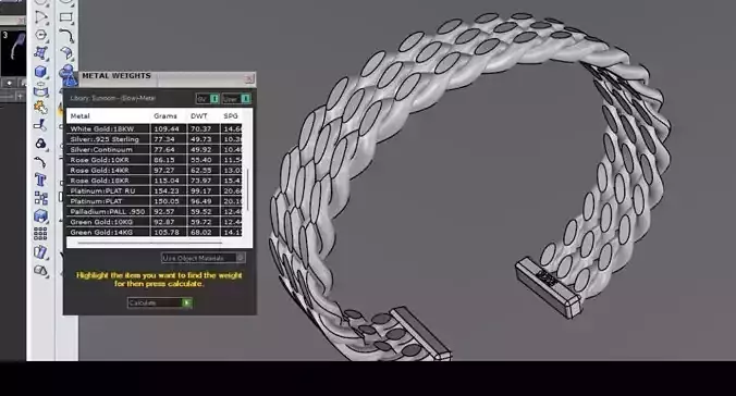 Triple Link Cuff For 3D Printing and Casting