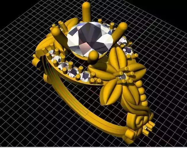 Women Cluster ring 3dm file