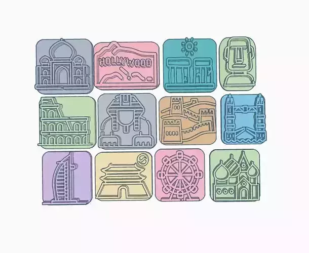 Sellos  Por el mundo Sellitos Stamp PAsta Arcilla Ceramica 3D model