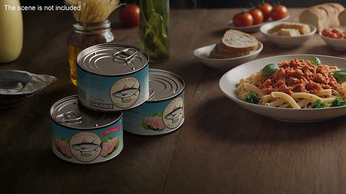 Canned Tuna Chunks 3D model 2